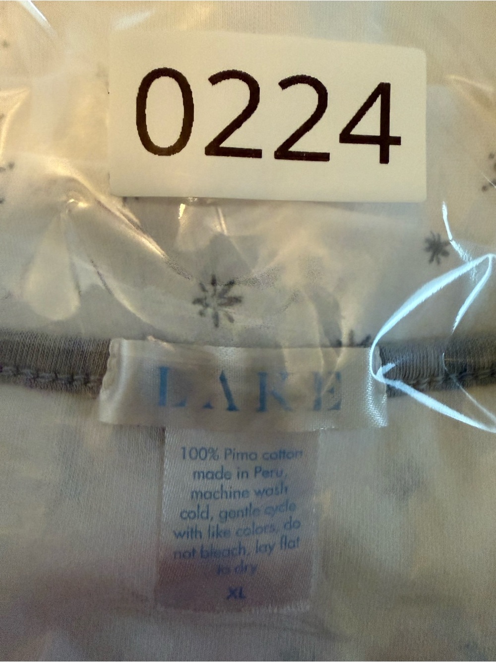 Lake Pima Short-Long Pajama Set in Snowflake Print sz XL - Picture 14 of 14